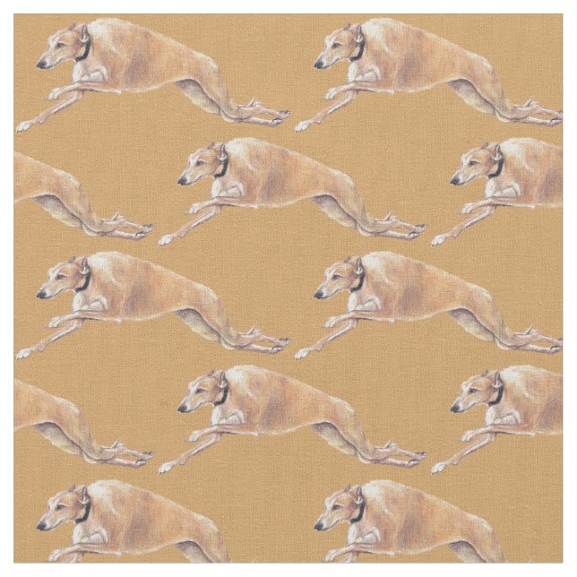 Tecido da arte do cão Running do galgo de Tan (Detalhe)