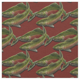 Tecido da arte dos peixes dos salmões de Coho do