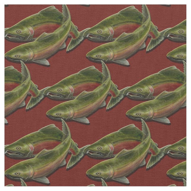 Tecido da arte dos peixes dos salmões de Coho do (Detalhe)