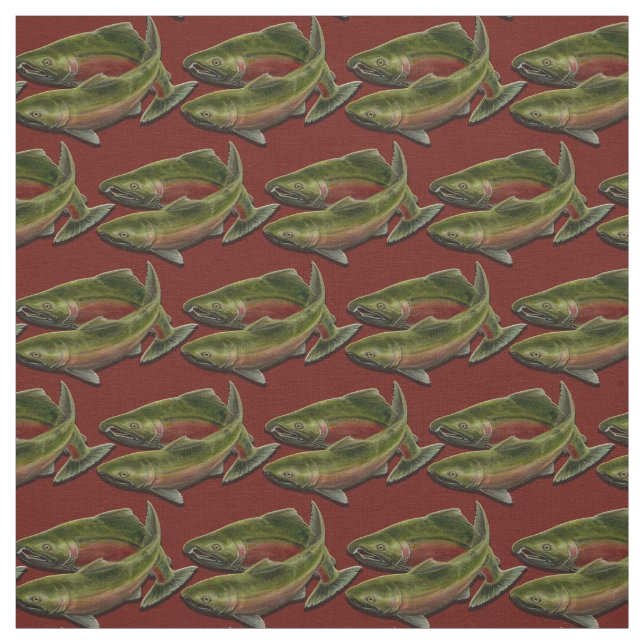Tecido da arte dos peixes dos salmões de Coho do (Modelo)