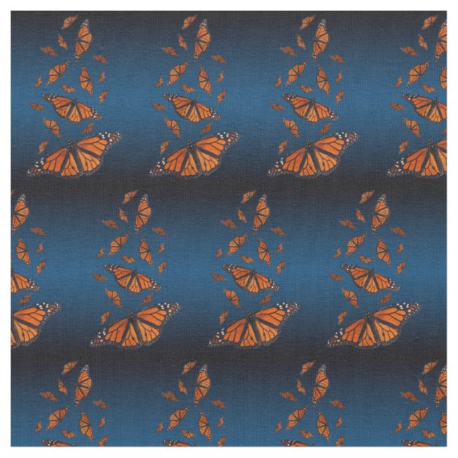 Tecido da borboleta de monarca (luz/azul escuro) (Detalhe)