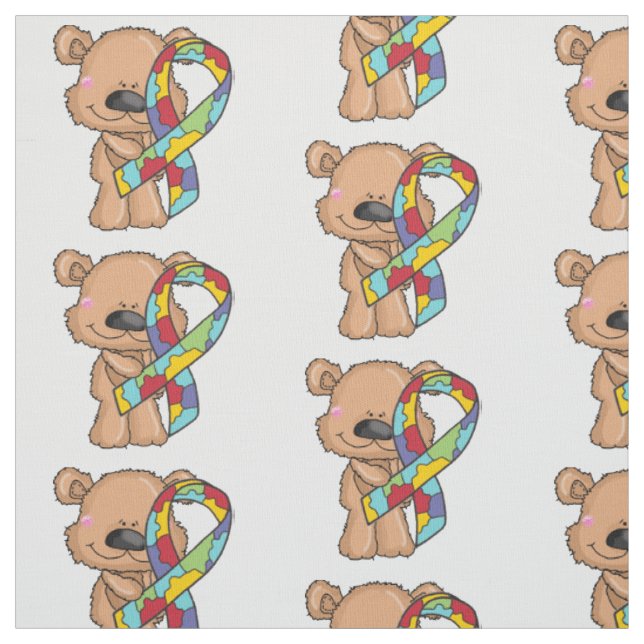 Tecido da consciência do urso da fita do autismo (Modelo)