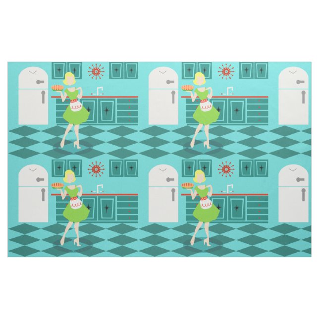 Tecido da Cozinha Retroativa (Fat Quarter)