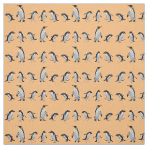 Tecido da Festa de Pinguim (Laranja)