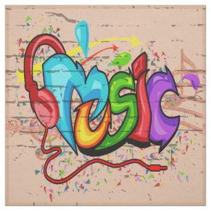 Tecido da parede dos grafites da música