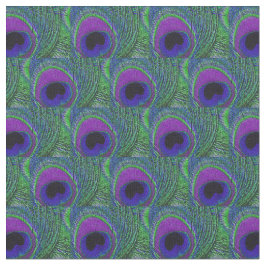 Tecido da pena de pavão - Preto roxo violeta verde