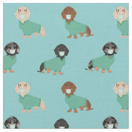 Tecido Dachshund em Scrubs