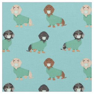 Tecido Dachshund em Scrubs