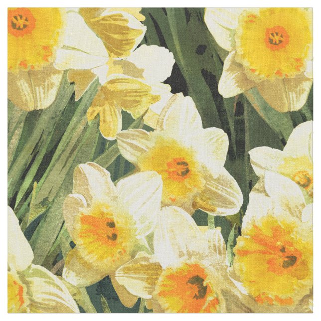 Tecido Daffodilos Primavera amarelos (Detalhe)