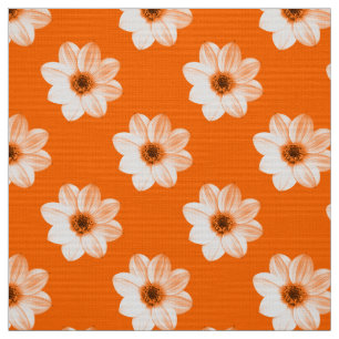 Tecido Dahlia Pattern - Laranja
