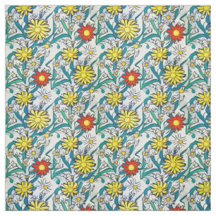 Tecido Daisies Modern Pop Art Pintado