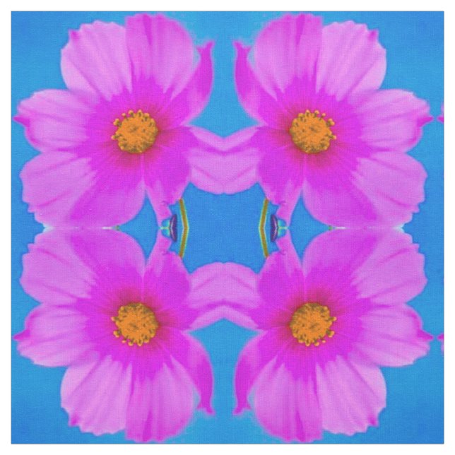 Tecido Daisy Blues e Pinks felizes (Modelo)