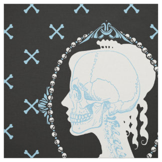 Tecido Daît Skull Cameo Blue