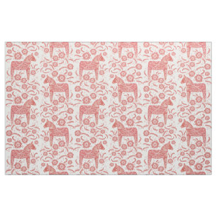 Tecido Dala Horse Red and White FolArt