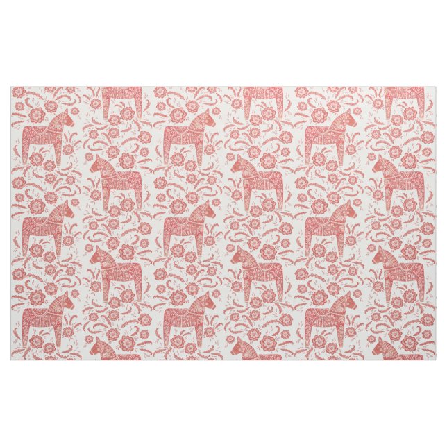 Tecido Dala Horse Red and White FolArt (Fat Quarter)