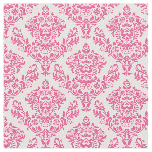 Tecido Damasco cor-de-rosa e branco (Detalhe)