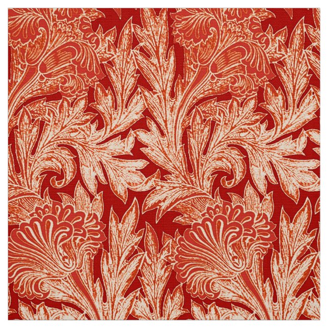 Tecido Damasco da flor, o mandarino e luz Jacobean - (Modelo)