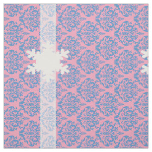 Tecido Damasco da Orquídea Violeta Azul com Floco de Nev