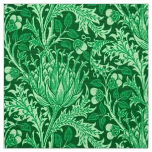 Tecido Damasco de William Morris, verde esmeralda