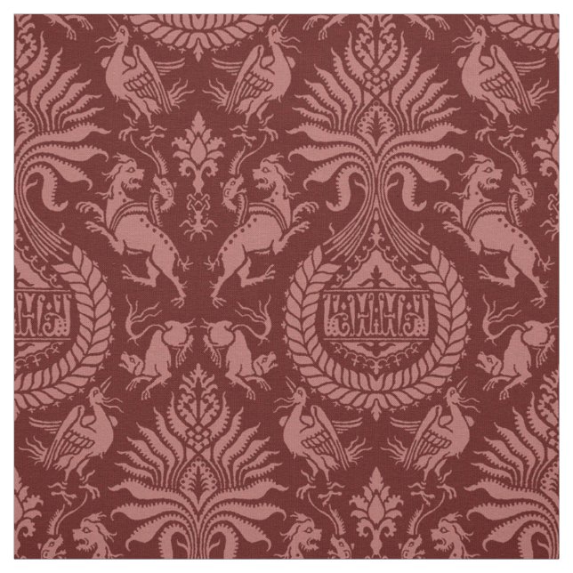 Tecido Damasco do 12 século com animais (Modelo)