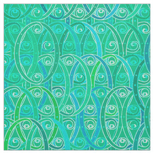 Tecido Damasco do Arabesque - aqua e turquesa