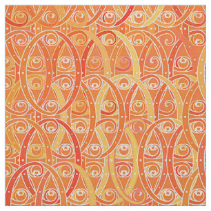 Tecido Damasco do Arabesque - brandamente laranja e coral