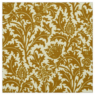 Tecido Damasco do cardo de William Morris, ouro da