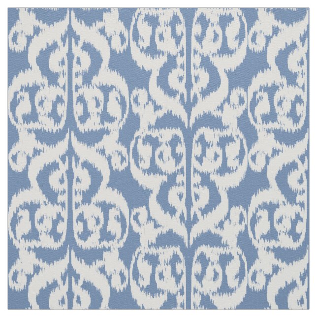 Tecido Damasco do Moorish de Ikat - azul-céu e branco (Modelo)