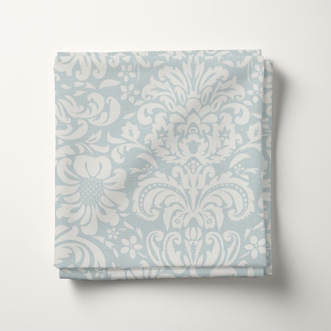 Tecido Damasco Floral Azul na Nuvem (Criador carregado)