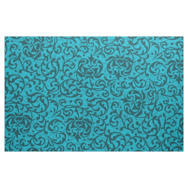 Tecido Damasco floral de turquesa do renascimento (Fat Quarter)