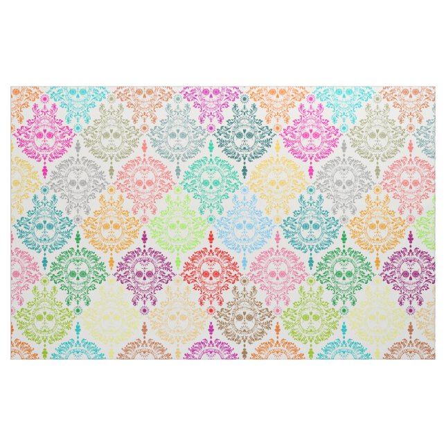 Tecido Damasco inoperante - cor damasco chique do crânio (Fat Quarter)
