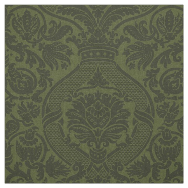 Tecido Damasco Renascença - Verde Escuro (Modelo)