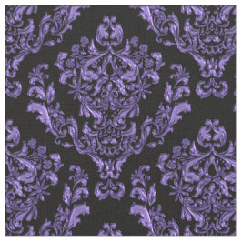 Tecido Damasco roxo no fundo preto ou *Any da cor