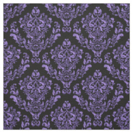 Tecido Damasco roxo no fundo preto ou *Any da cor