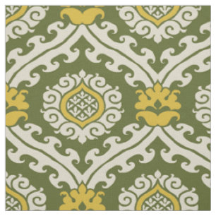 Tecido Damasco Verde e Amarelo do Século XV