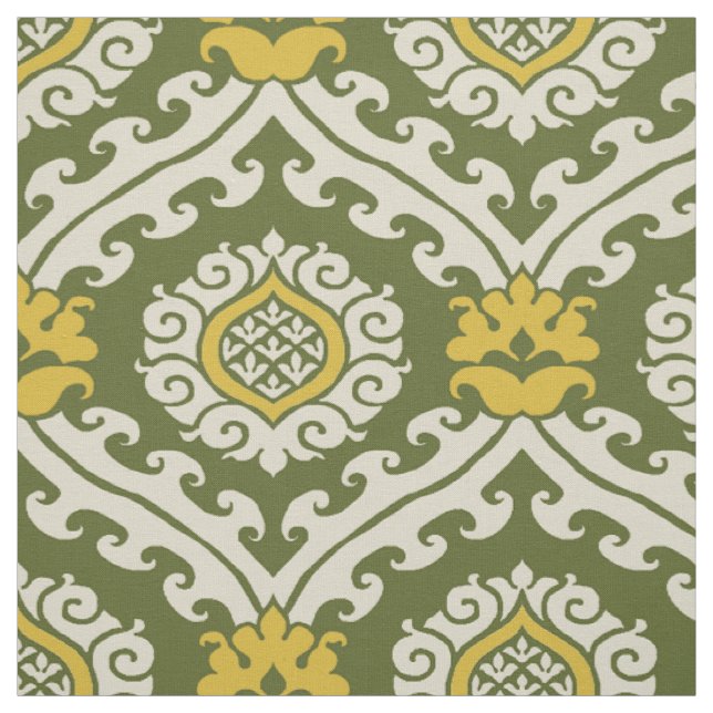 Tecido Damasco Verde e Amarelo do Século XV (Modelo)