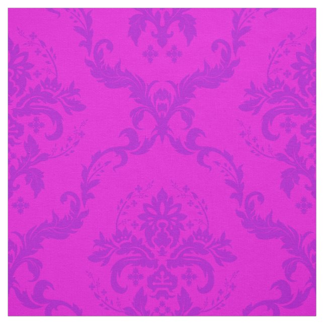 Tecido Damascos Florais Rosa-Quente E Rosa (Modelo)