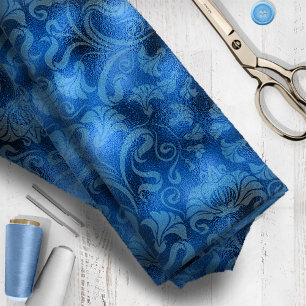 Tecido Damask Floral Shimmer Sapphire Blue ID461