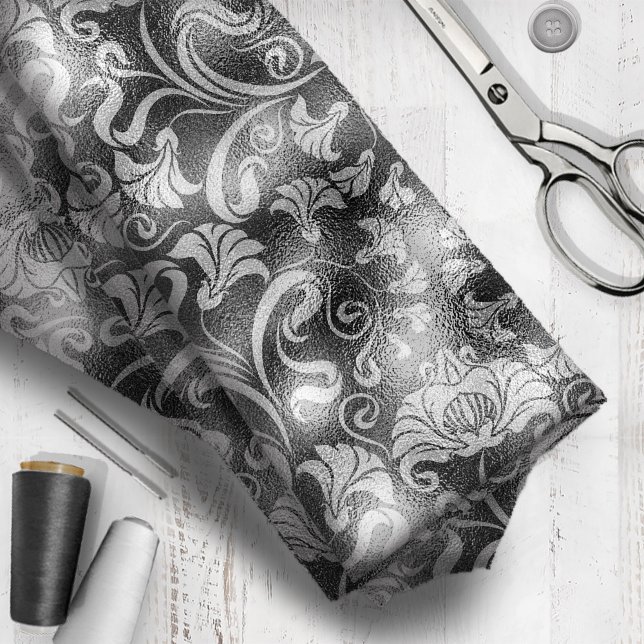 Tecido Damask Floral Shimmer Silver Cinza ID461 (Criador carregado)