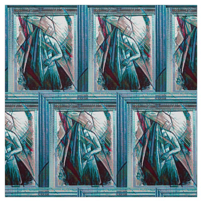 Tecido Dançarino de Cinzas de Arte Cubista (Modelo)