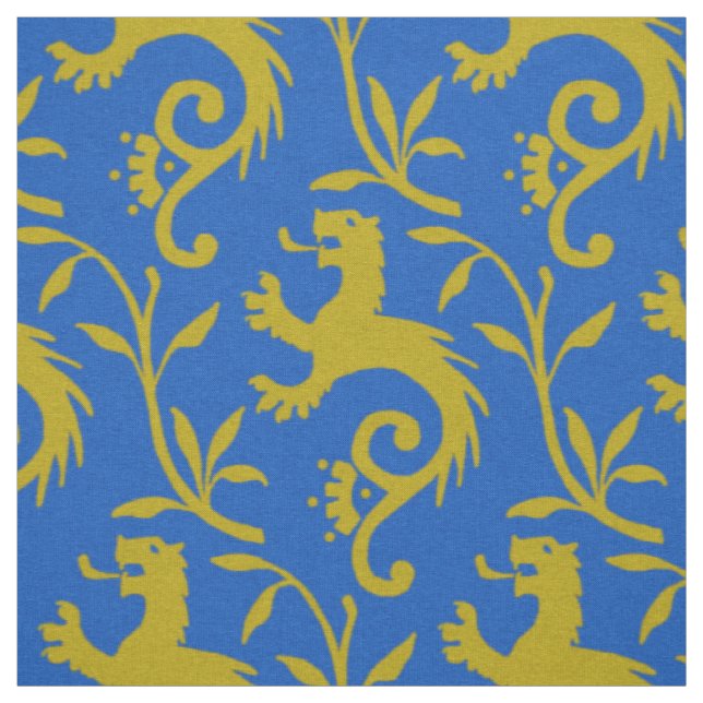 Tecido Dande-Lions medieval no azul (Modelo)