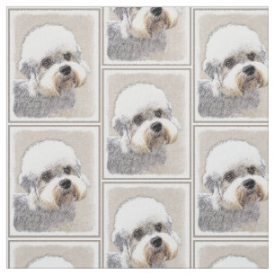 Tecido Dandie Dinmont Terrier pintando pintura original d