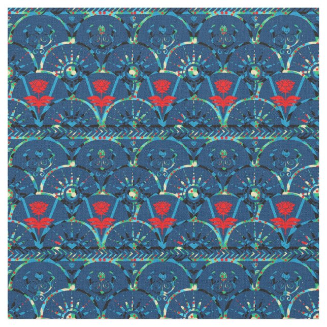 Tecido Dark Aqua Boho Sunrise | Cigano moderno (Detalhe)