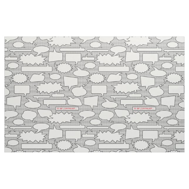 Tecido das bolhas da conversa da banda desenhada (Fat Quarter)