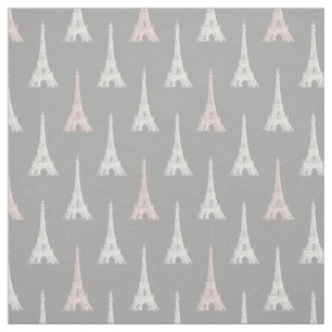 Tecido das cinzas do rosa da torre Eiffel de Paris
