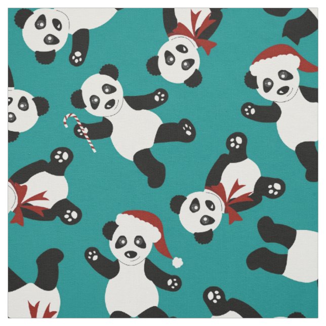 Tecido das pandas do papai noel (Modelo)