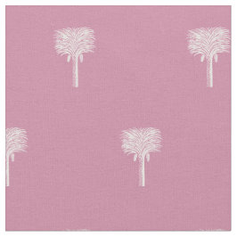 Tecido Data tropical moderna Palm Dusty Rosa