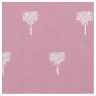 Tecido Data tropical moderna Palm Dusty Rosa