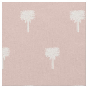 Tecido Data tropical moderna Palm Rosa Dourado