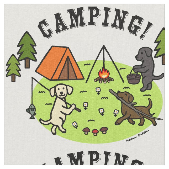 Tecido de Acampamento Três Labradores (Detalhe)